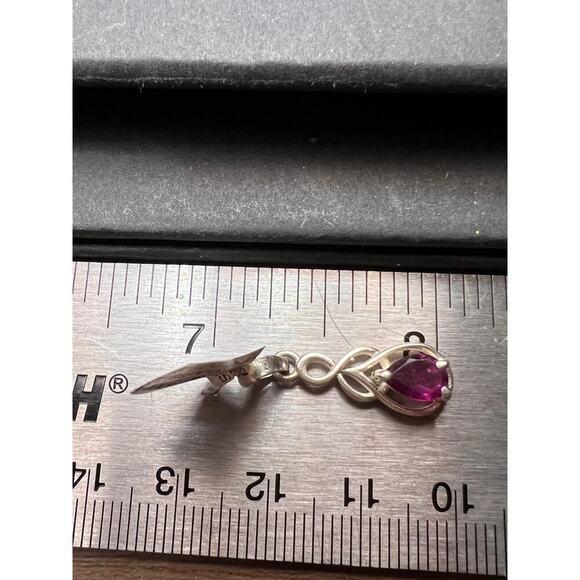 NEW raspberry rhodolite garnet sterling silver twist pendant - Picture 7 of 10